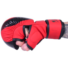 MAR-233D-N | Matte Red/Black MAYA Leather Amateur MMA Gloves