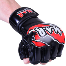 MAR-234E | Red MMA Gloves Fingerless Combat Gloves with Thumb Design