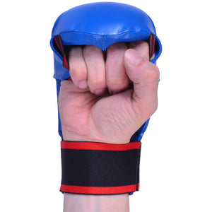 MAR-142A | Blue Karate Gloves w/ Moulded Padding