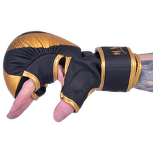 MAR-233 E-N | Matte Black/Gold MAYA Leather Amateur MMA Gloves