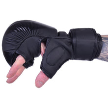 MAR-233C-N |Matte Black/Black MAYA Leather Amateur MMA Gloves