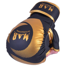 MAR-233 E-N | Matte Black/Gold MAYA Leather Amateur MMA Gloves