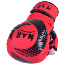 MAR-233D-N | Matte Red/Black MAYA Leather Amateur MMA Gloves