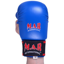 MAR-142A | Blue Karate Gloves w/ Moulded Padding