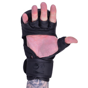 MAR-233C-N |Matte Black/Black MAYA Leather Amateur MMA Gloves