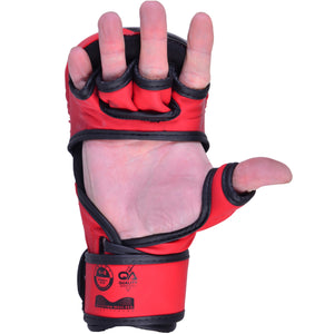 MAR-233D-N | Matte Red/Black MAYA Leather Amateur MMA Gloves