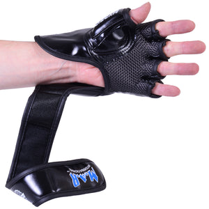 MAR-234F | Blue MMA Gloves Fingerless Combat Gloves with Thumb Design