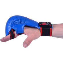 MAR-142A | Blue Karate Gloves w/ Moulded Padding