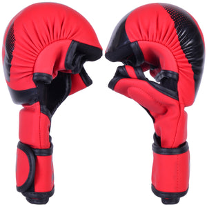 MAR-233D-N | Matte Red/Black MAYA Leather Amateur MMA Gloves