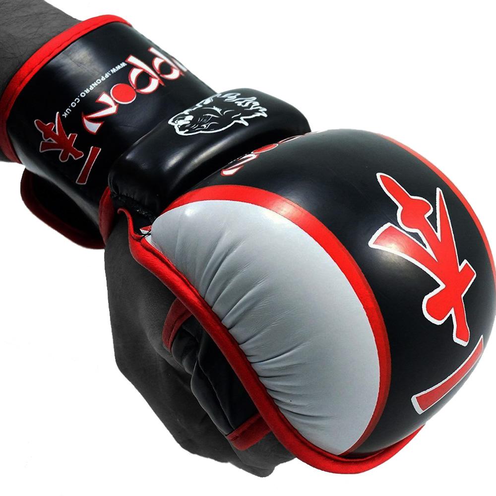 MAR 407 Red Black IPPON Open Finger Striking Gloves