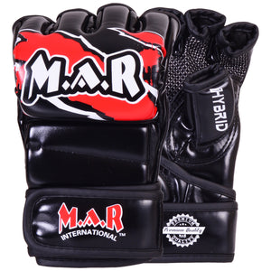 MAR-234E | Red MMA Gloves Fingerless Combat Gloves with Thumb Design