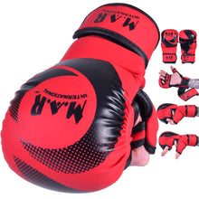 MAR-233D-N | Matte Red/Black MAYA Leather Amateur MMA Gloves